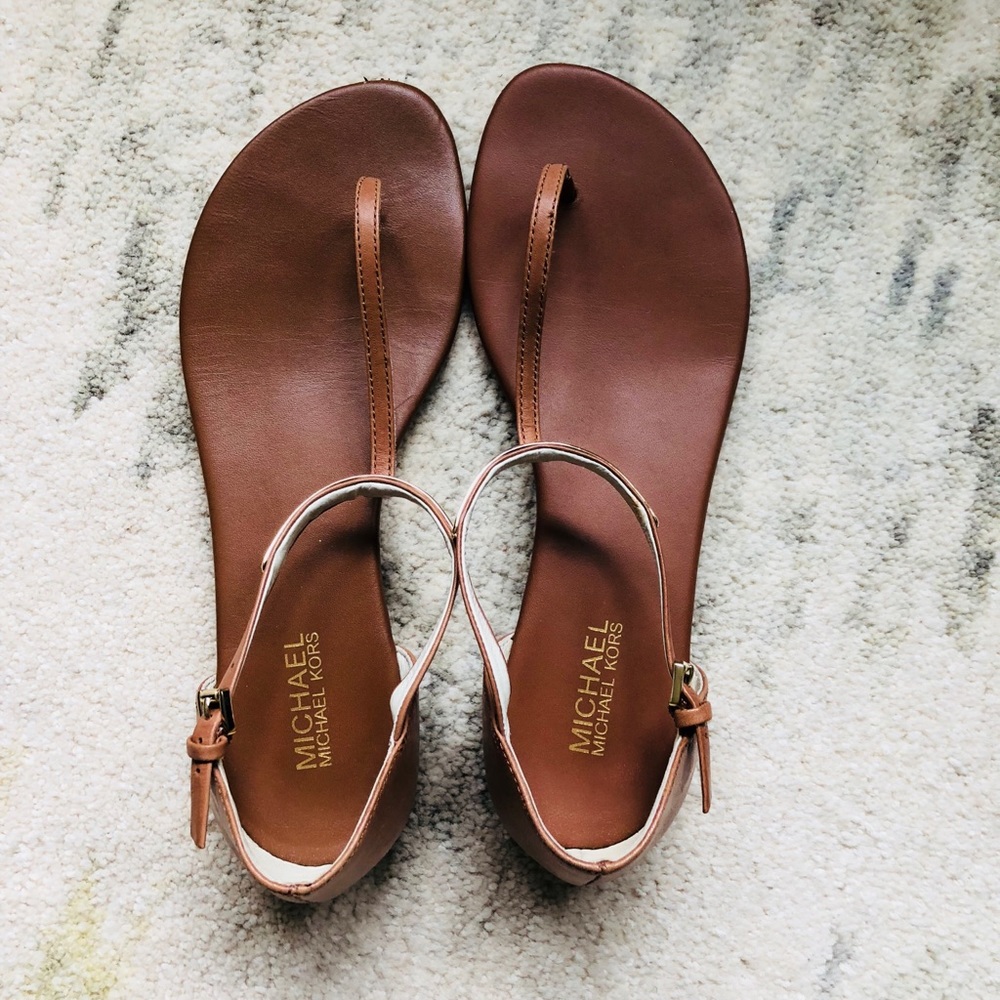Michael Kors sandals. Brown with gold detail